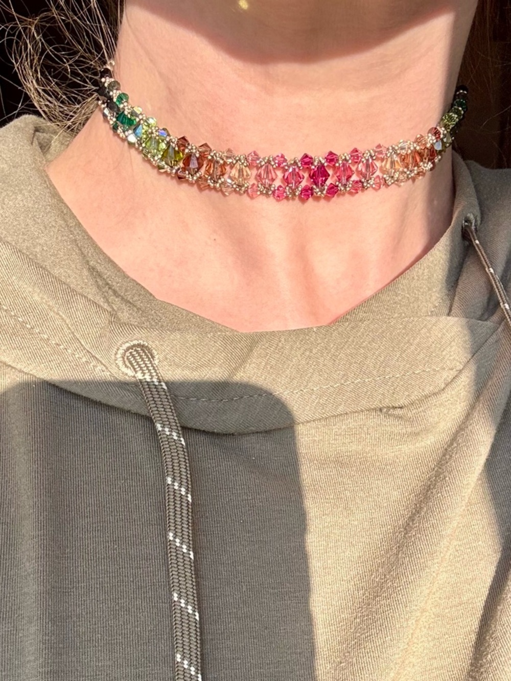 🌈 Multicolor Crystal Tennis Choker Necklace - Women Jewelry 925 rainbow